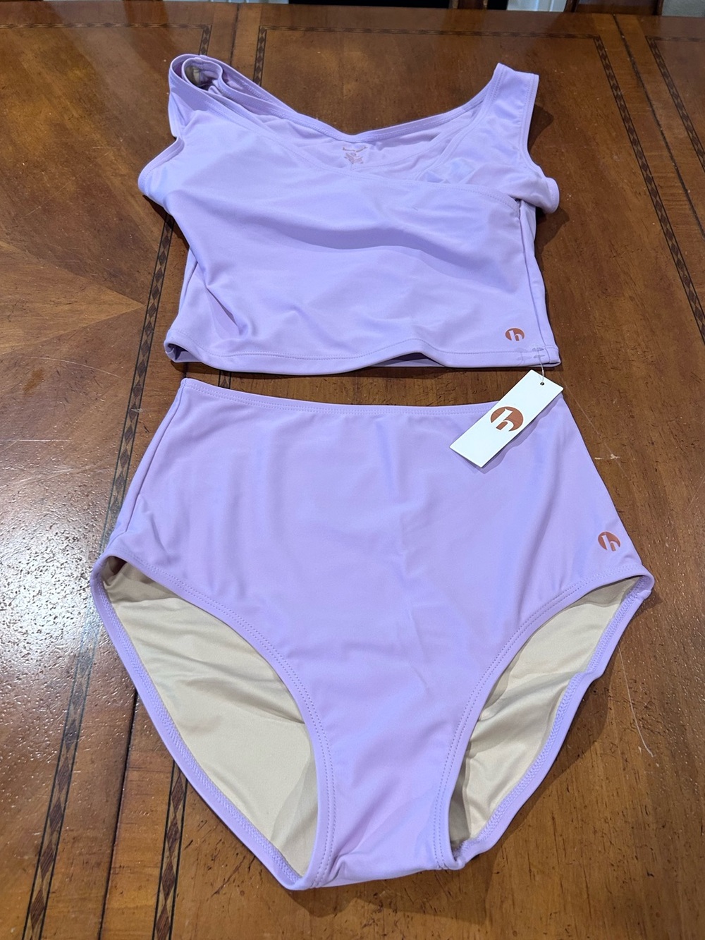 NWT - Women's Honey Mark Basil Wrap Top with high rise bottoms - Lilac - Sz: S